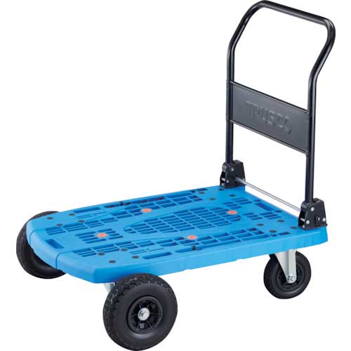 TRUSCO 樹脂台車 カルティオビッグオフロード 900X600 ノーパンクタイヤ ブルー MPK906N-OR-B