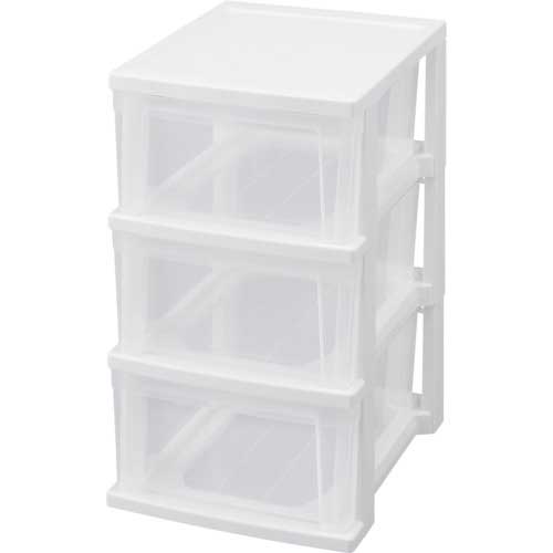 アイリスオーヤマ 284278 スリムチェスト NSSー323 ホワイト/クリア NSS-323-WC