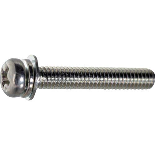 TRUSCO ナベ頭座金組込ねじ P=4 三価白 M3.5×5 940本入 (ばね座金+JIS小形ワッシャー付き) ヘキサゴンパック S013-3505