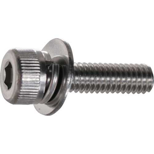 TRUSCO 座金組込六角穴付ボルト P=3 ステンレス M4X15 130本入 (ばね座金+JISワッシャー付き) ヘキサゴンパック S081-0415