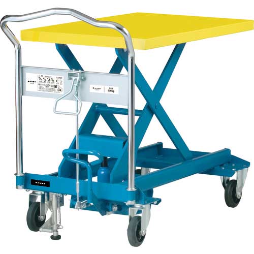ダンディ スチール製リフト台車 足踏み油圧ジャッキ式 500kg W910×D600 UDA-500