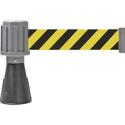 緑十字 コーン用ベルトパーテーション ベルト:黄/黒(トラ柄) バリアライン-1 テープ長さ5m 284091