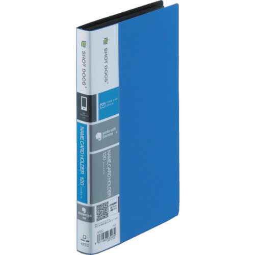 KING JIM ショットドックス 名刺ホルダ- 1列3段 青 120ポケット 42SD-B