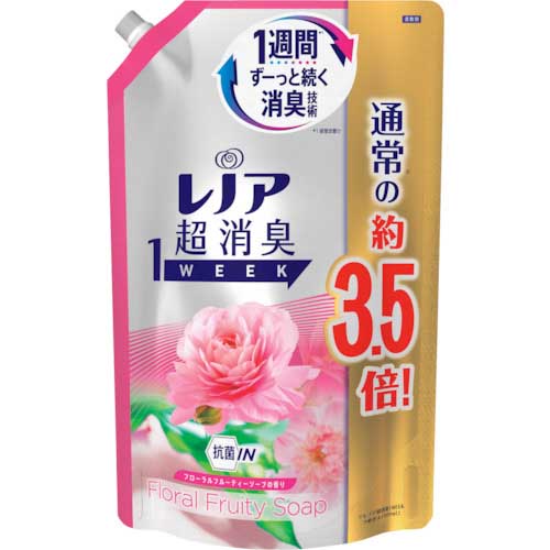 【廃番】P&G レノア 超消臭1WEEK 柔軟剤 フローラルフルーティーソープ 詰め替え 超特大 1390mL 928298