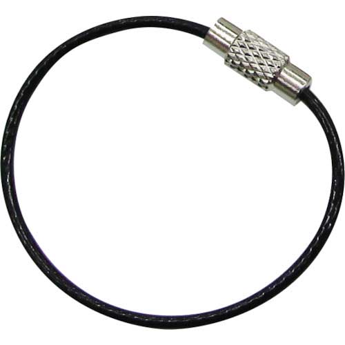 水本 キーワイヤーホルダー ワイヤー径1mm全長150mm ブラック (1個入り) B-2962