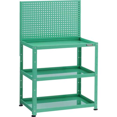 TRUSCO 小型ボルト式棚 バーディワゴンラック型 上部パンチングパネル 750×500×1330 BDW-RP973-YG
