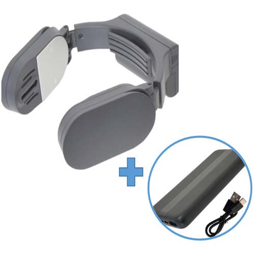 【廃番】サンコー ネッククーラー Slim グレー モバイルバッテリーセット FRZGRT2RSP