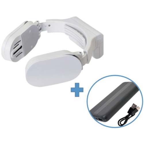 【廃番】サンコー 【売切商品】ネッククーラー Slim ホワイト モバイルバッテリーセット FRZGRT2RSPWH