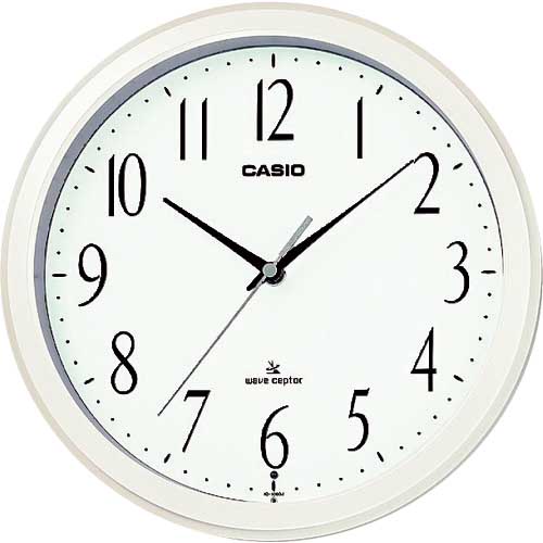 カシオ 電波掛け時計 直径268mm パールホワイト IQ-1060J-7JF