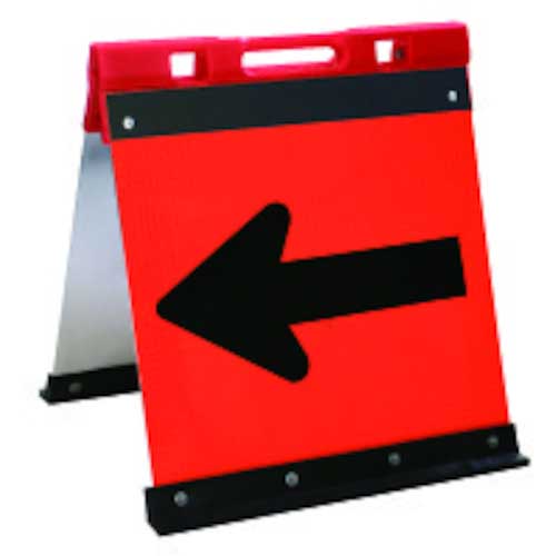 安全興業 方向指示板 ガルバ方向指示板 折りたたみ式 450*450 オレンジ JHGO-450P