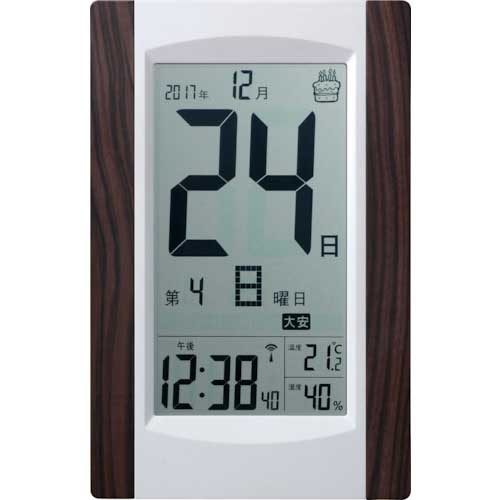 【廃番】ADESSO デジタル日めくり電波時計 KW9256