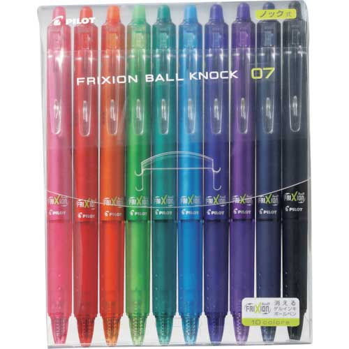 【廃番】パイロット 消せるボールペン フリクションボールノック 0.7 10色セット LFBK230F-10C