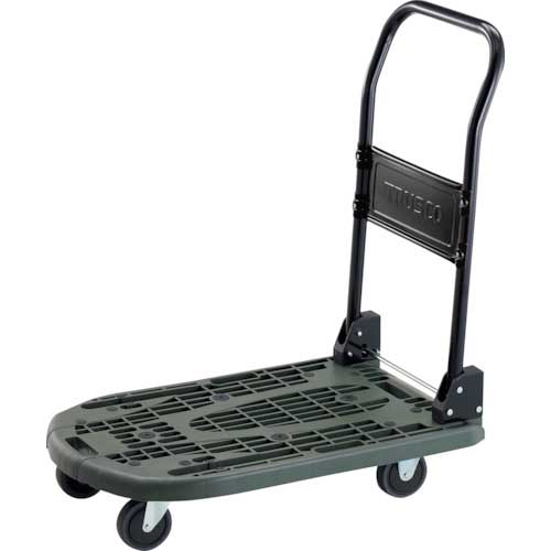 【廃番】TRUSCO 樹脂台車 カルティオ(スチールハンドルタイプ)折畳 780X490 つや消しOD ハンドルブラック仕様 MPK-720-MOD-BH