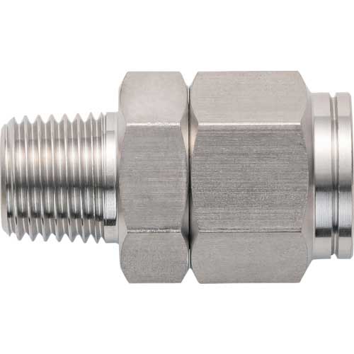 潤工社 ステンレス継手 ニップル(インチ系列) 6.35×4.57mm PT1/8 N-1/4-PT1/8-SUS
