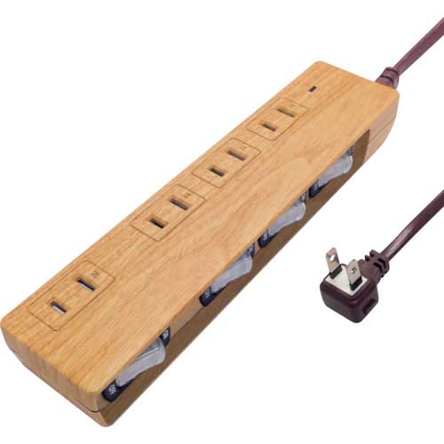 Fargo NATURAL WOOD TAP AC4個口 個別スイッチ付 ベージュウッド PT403BEWD