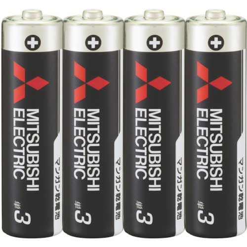 三菱電機 マンガン(黒)乾電池単3形4本パック R6PUD/4S