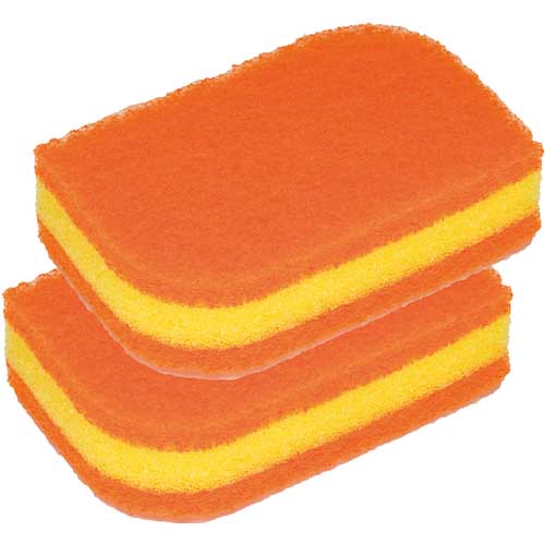 3M スコッチ・ブライトTM 抗菌ウレタンスポンジたわし(リーフ型/3層)2個パック(オレンジ) SS72KE-2PW