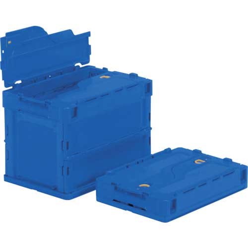 TRUSCO オリコン 薄型折りたたみコンテナ 20L ロックフタ付 ダークブルー TR-C20B-DB