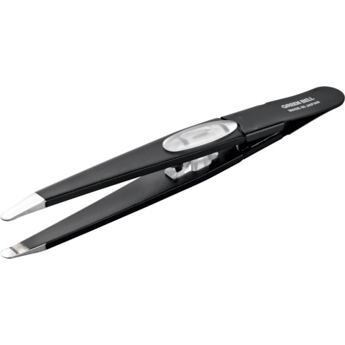 GREENBELL ズレずに抜ける驚きの毛抜き 先丸 ブラック GT-234