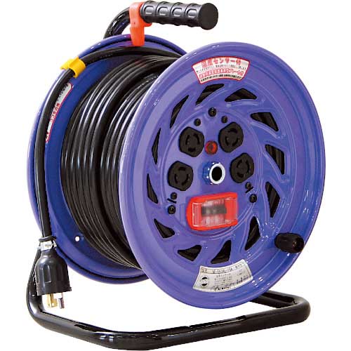 NICHIDO 電工ドラム ロック(引掛)式コンセントドラム100V アース付 過負荷漏電しゃ断器付 30m NF-EK34L-15A