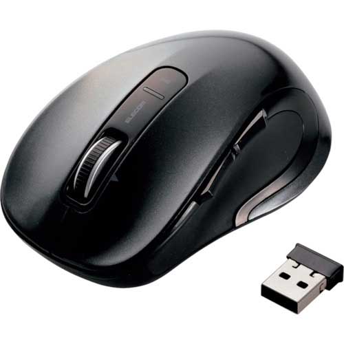 【廃番】エレコム ワイヤレスレーザーマウス 5ボタン チルトホイール ブラック M-LS15DLBK