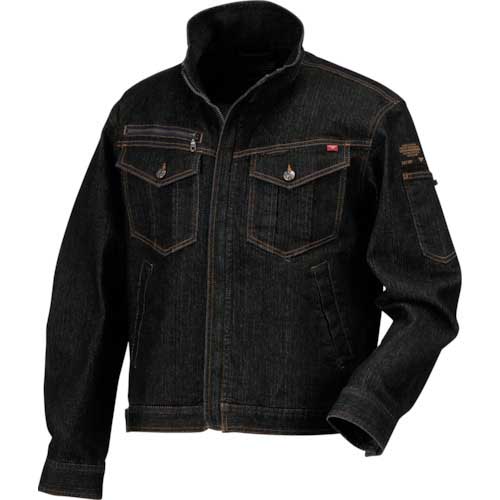 カジメイク 6820 激ラクデニムブルゾン ブラック LL 6820-91-LL