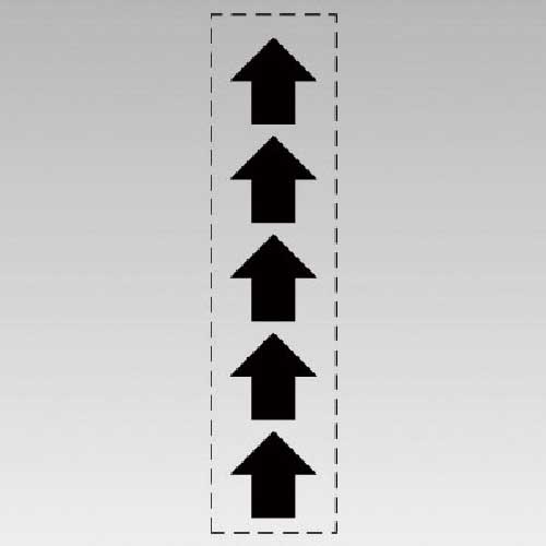ユニット カッティング矢印黒(配管識別シート用) 36×36 5枚組 404-99