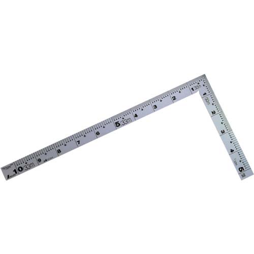 シンワ 曲尺厚手広巾シルバー尺表裏同目4段目盛 10464