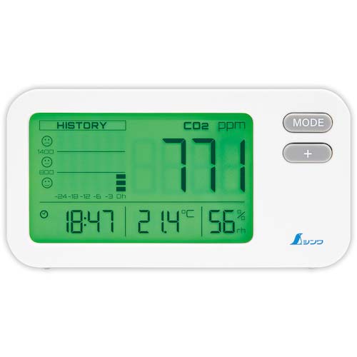 シンワ デジタル二酸化炭素濃度計 光学式 補正機能付 78977