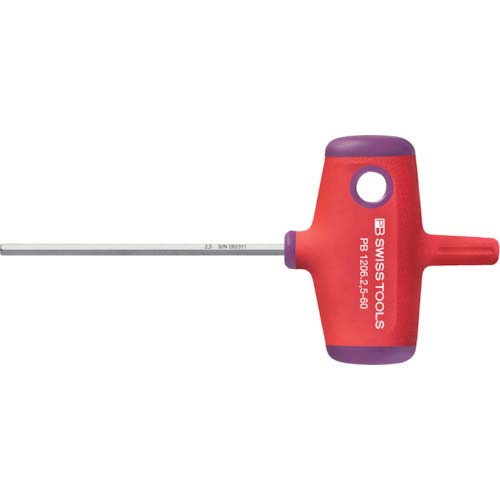 PBスイスツールズ クロスハンドル六角棒ドライバー 対辺寸法2.5 全長60 1206-2.5-60