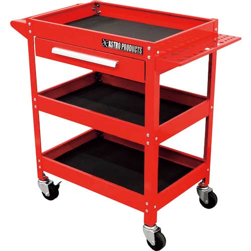 アストロプロダクツ ツールワゴン 3段 レッド 引出付 TW829 2003000008296