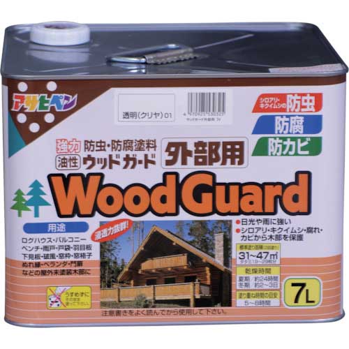 アサヒペン ウッドガード外部用 7L クリヤ 530325