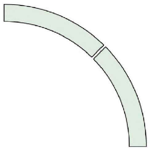 ユニット ドア開閉表示ステッ アール型 蓄光・PPステッカー・50幅 819-62