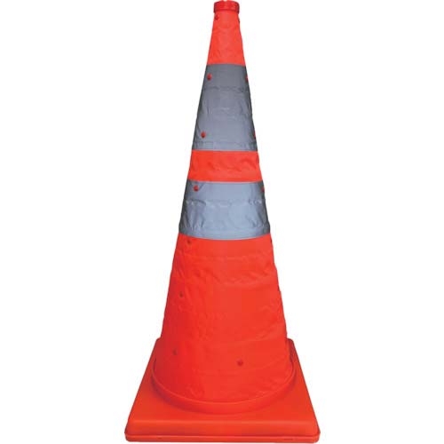 ミズケイ 伸縮発光式三角コーン「テラス」72cm(オレンジ) 8201047