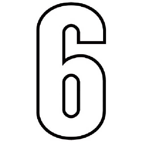 ユニット 路面用番号表示6 白・合成ゴム・天地280X1.2mm厚 834-56