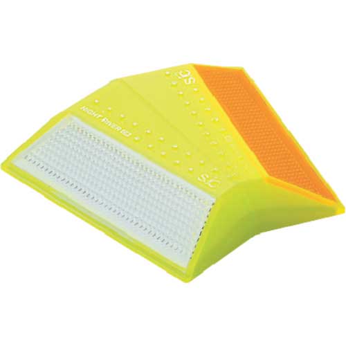 【廃番】積水 縁石鋲 ナイトリバーEX CR30W25ーLーWY 本体黄緑角度付き両面反射タイプ 白黄両面反射 CR30W25-L-WY