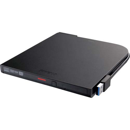 BUFFALO USB3.2(Gen1)対応 ポータブルDVDドライブ 書込ソフト添付 ブラック DVSM-PTCV8U3-BKB