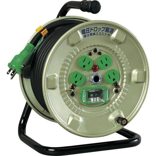 NICHIDO 電工ドラム 100V 漏電保護専用ブレーカー付 極太電線 20m NNP-EB24F