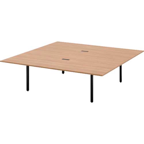 トヨスチール スクエアテーブル 2400 ファインウッド/ブラック NTS-2424TFB