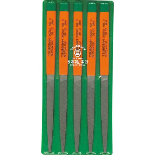ツボサン 組ヤスリ 5本組 先細 中目 SH005-02