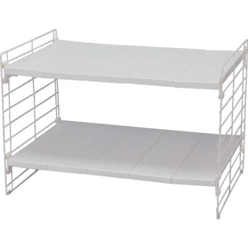 よっちゃす商品【直接のお引渡し】 アイリスオーヤマ 246254 シンク下伸縮棚2段 USD-2V ホワイトの通販