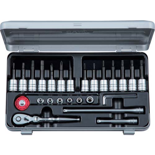 KTC 6.3sq.T型いじり止めトルクス・E型トルクスヘキサゴンビットソケットレンチセット TBT226HTH