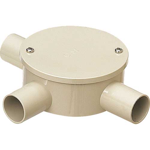 未来 露出用丸形ボックスカブセ蓋3方 PVM28-3KJ