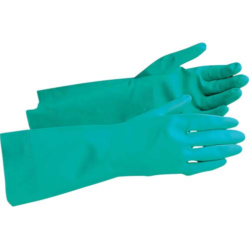 ミドリ安全 ニトリル炊事用手袋 ベルテ252 グリーン 厚手 M 10双 VERTE-252-M