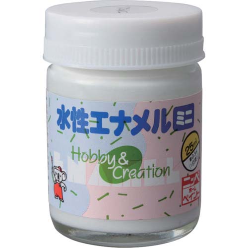 ニッぺ 水性エナメルミニ 25ml つやなしホワイト HSB002-25 49365313