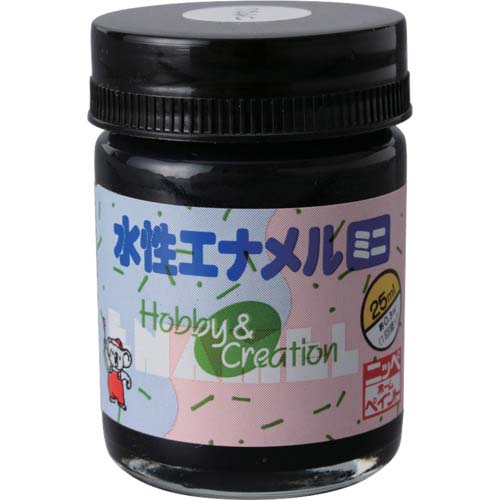 ニッぺ 水性エナメルミニ 25ml つやなしブラック HSB005-25 49365344