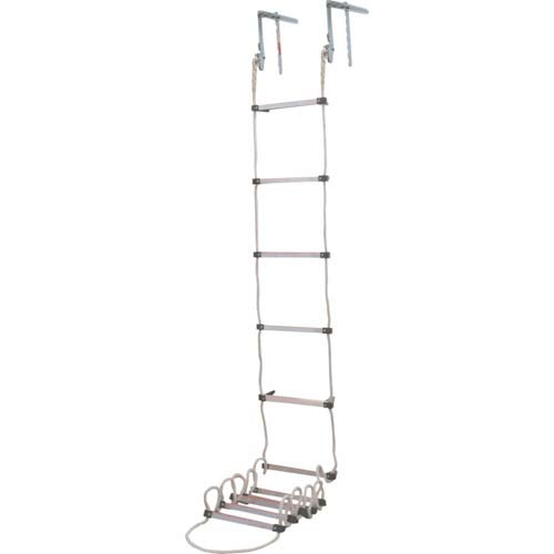 ハセガワ 蛍光避難はしご 3階用 8.5m(窓枠用フック付き)(30159) APC-8.5