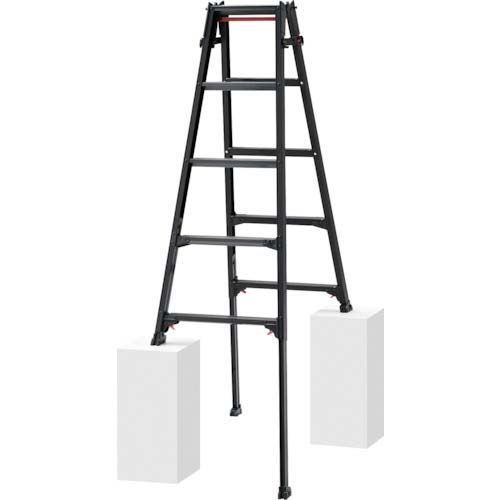 【廃番】ハセガワ 脚部伸縮式アルミはしご兼用脚立 RYZLB型 5段 RYZLB-15