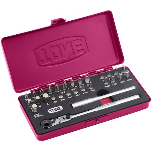 TONE ビットラチェットセット(ラズベリー) BRFS27RB