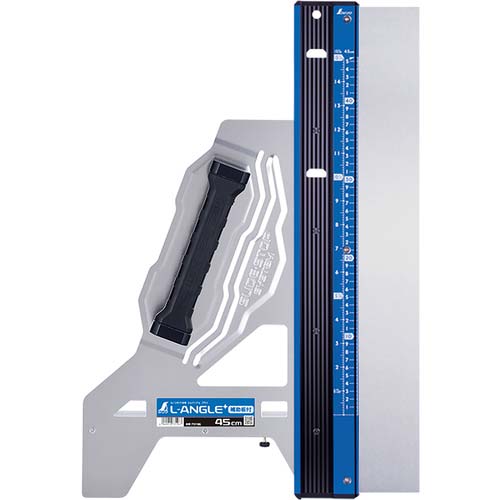 シンワ 丸のこガイド定規 エルアングルPLUS 併用目盛 補助板付 45cm 73196
